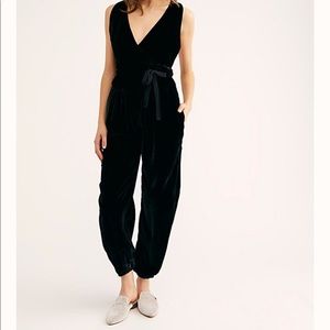 Free People All Natural Velvet Jumpsuit (black)